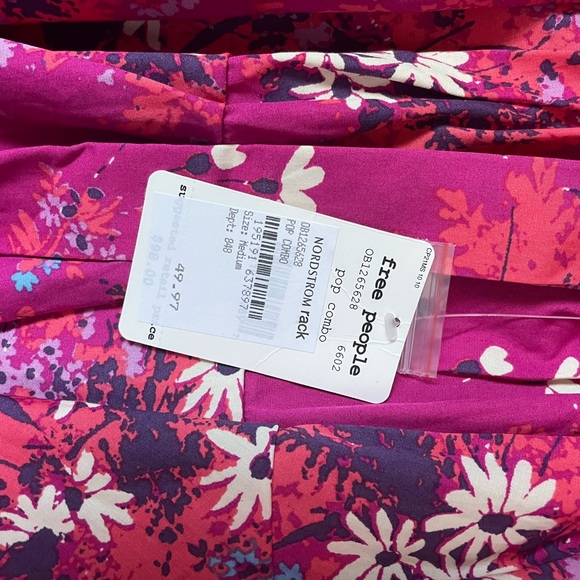 Free People Cross Tie “Pop Combo” Dress Size Medium - Picture 5 of 6